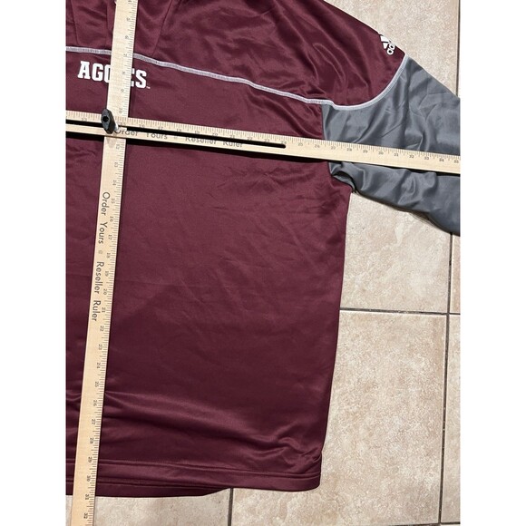 Texas AM Sweater Mens XXL Adidas Aggies SEC Burgundy button snap sweatshirt - Picture 5 of 10